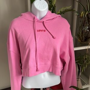 Levi’s cropped hoodie pink